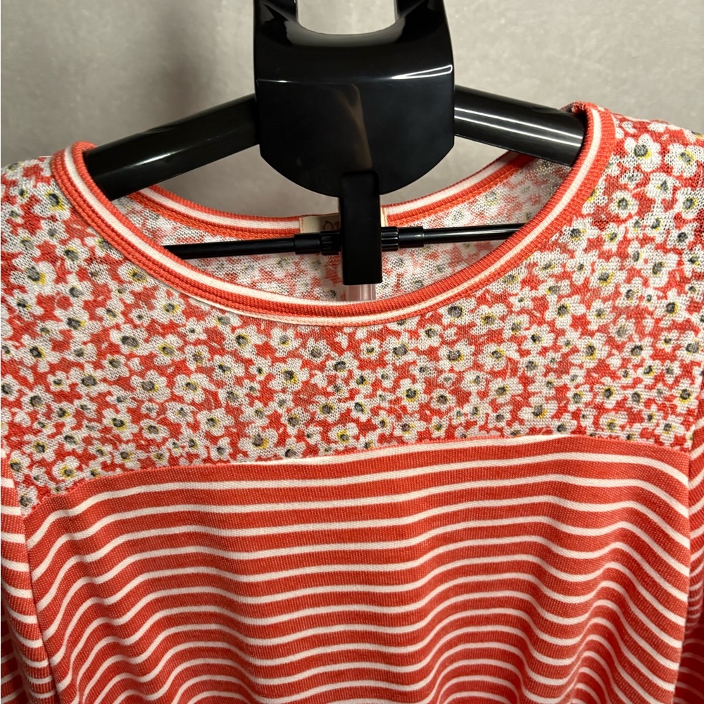 ODDY Coral Striped Floral Long Sleeve Tee - Picture 4 of 8